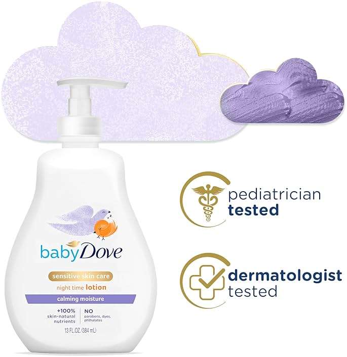 Baby Dove Sensitive Skin Care Baby Lotion For a Soothing Scented Lotion Calming Moisture Hypoallergenic and Dermatologist-Tested 13 oz - Image 3
