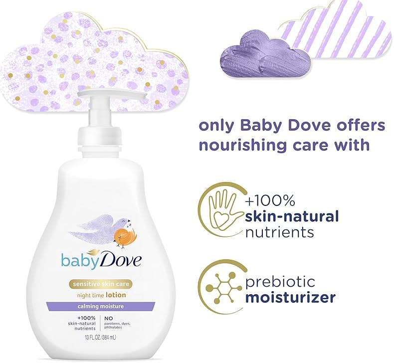 Baby Dove Sensitive Skin Care Baby Lotion For a Soothing Scented Lotion Calming Moisture Hypoallergenic and Dermatologist-Tested 13 oz - Image 5