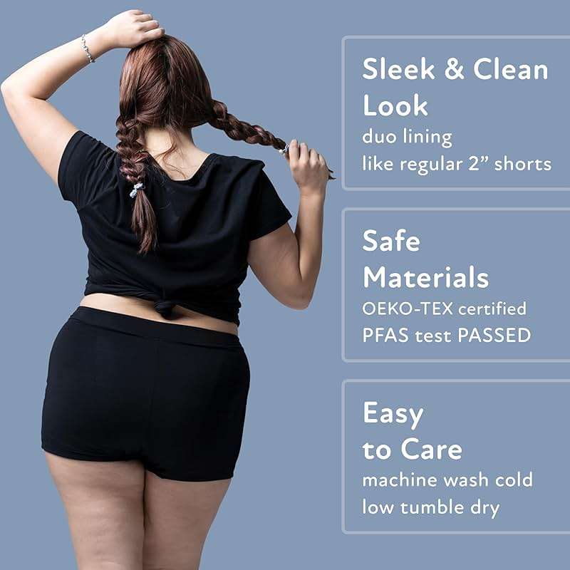 Goat Union Overnight Period Shorts for Women - 2" Absorbent Sleep Period Boyshorts Heavy Flow - Image 3