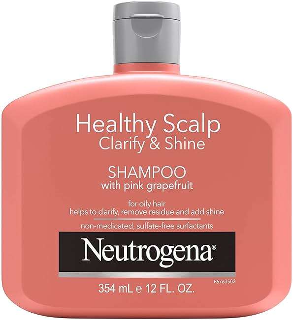 Neutrogena Exfoliating Healthy Scalp Clarifying Shampoo for Oily Hair & Scalp, Pink Grapefruit pH-Balanced Anti-Residue Formula Adds Shine, Sulfate, Paraben & Phthalate-Free, Color-Safe, 12 Fl Oz - Image 1
