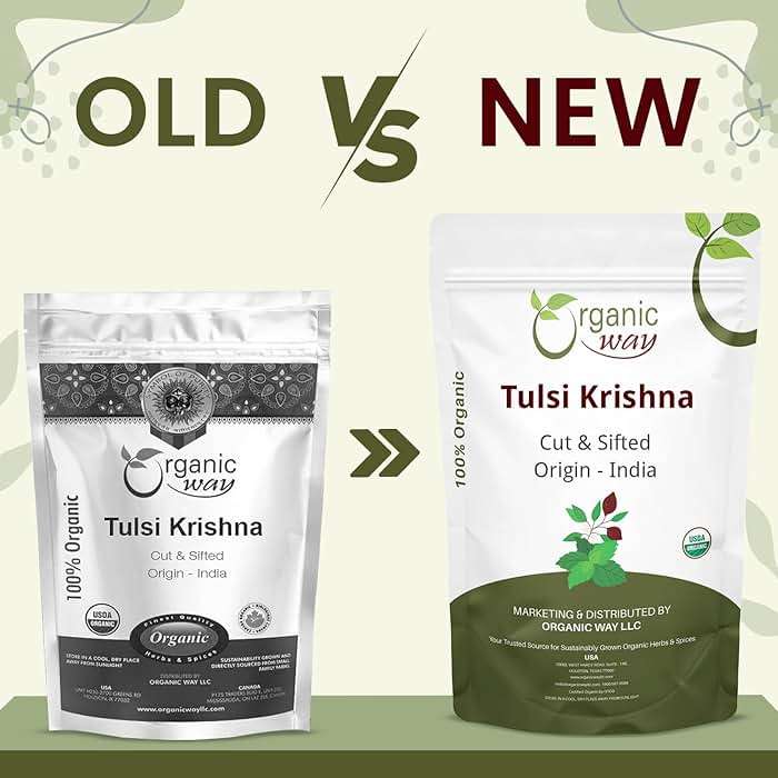 Organic Way Tulsi/Holy Basil (Krishna) Cut & Sifted (Ocimum Tenuiflorum) - Herbal Tea | Organic & Kosher Certified | Raw, Vegan, Non GMO & Gluten Free | USDA Certified | Origin - India | 1LB / 16Oz - Image 5