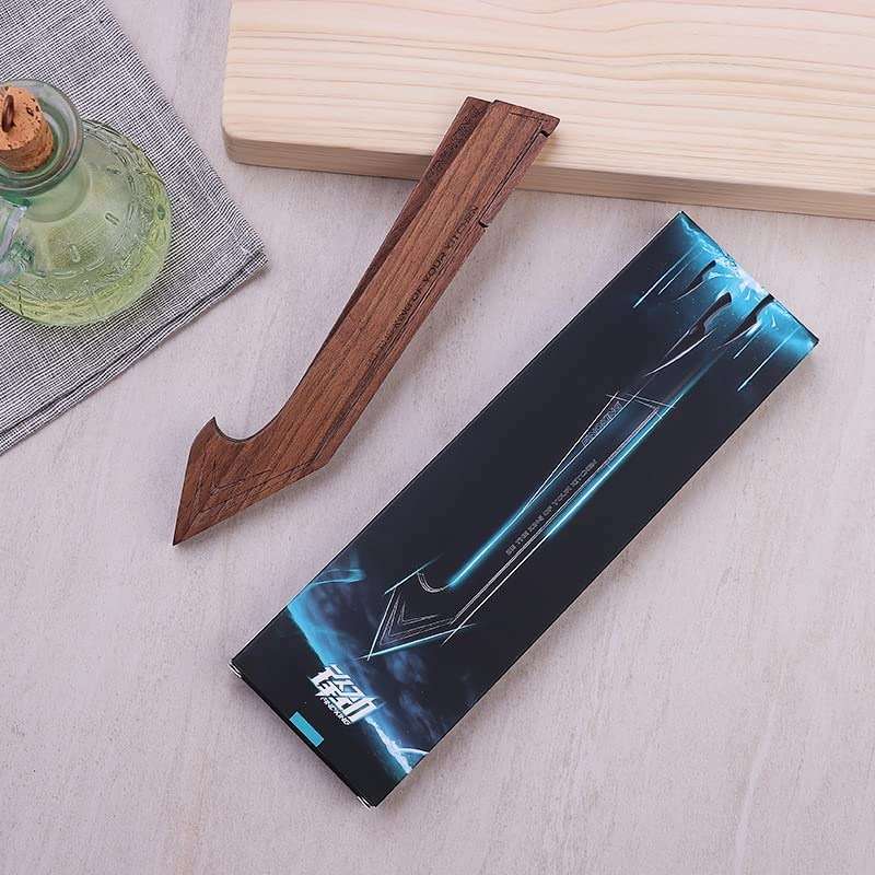 FINDKING Magnetic Edge Guard with Stand, Walnut Wood Blade Cover & Mini Knife Block for Counter Storage, Portable Protector for 7" Santoku Knife - Image 2