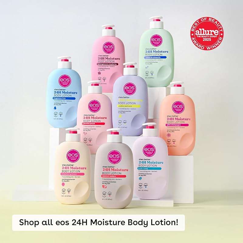 eos Shea Better Body Lotion Vanilla Cashmere, 24-Hour Moisture Skin Care, Lightweight & Non-Greasy, Natural Shea, Vegan, Vanilla Body Lotion, 16 fl oz - Image 6