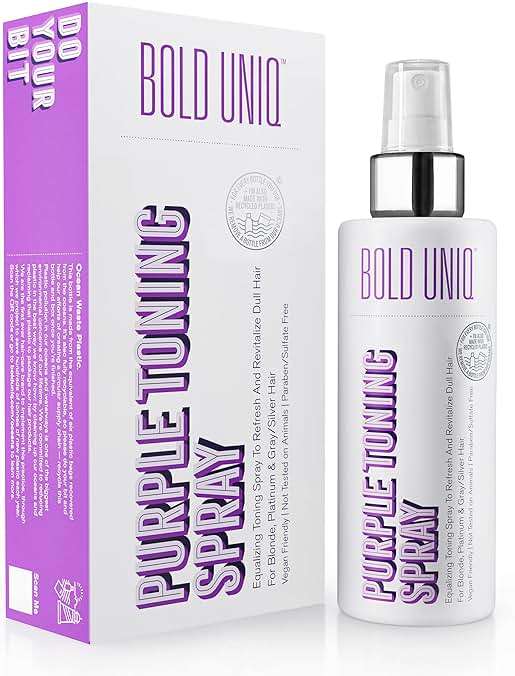 Blonde Toner Spray. Purple Leave In Toning Hair Treatment to Remove Brassy Surface Tones in Blonde, Platinum & Gray/Silver Hair. Paraben & Sulfate Free-PETA Approved Cruelty-free. - Image 1