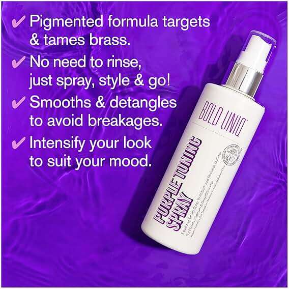 Blonde Toner Spray. Purple Leave In Toning Hair Treatment to Remove Brassy Surface Tones in Blonde, Platinum & Gray/Silver Hair. Paraben & Sulfate Free-PETA Approved Cruelty-free. - Image 3