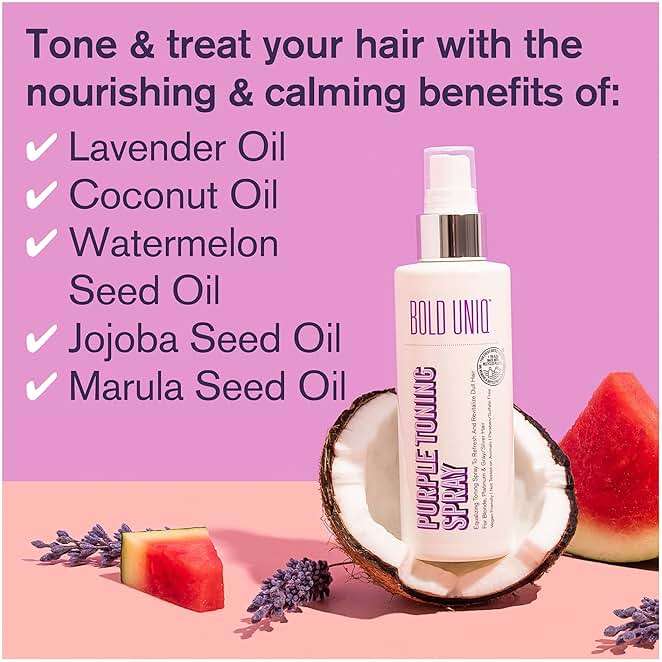 Blonde Toner Spray. Purple Leave In Toning Hair Treatment to Remove Brassy Surface Tones in Blonde, Platinum & Gray/Silver Hair. Paraben & Sulfate Free-PETA Approved Cruelty-free. - Image 6