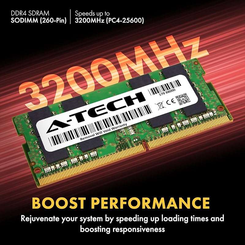 A-Tech 32GB (2x16GB) DDR4 3200 MHz SODIMM PC4-25600 (PC4-3200AA) CL22 Non-ECC Laptop RAM Memory Modules - Image 3