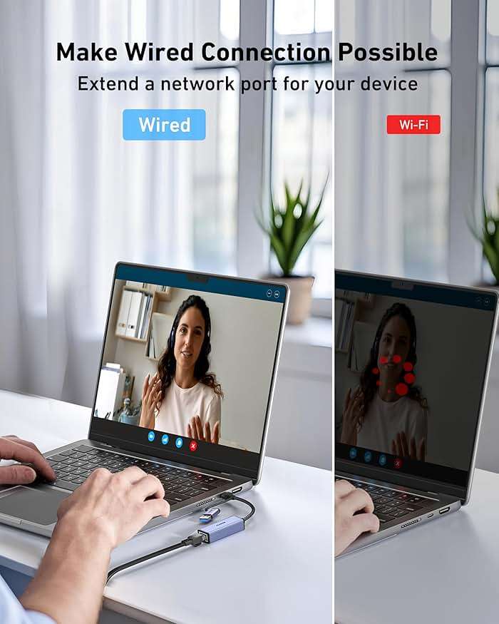 BENFEI USB 3.0 to Ethernet Adapter, USB C to RJ45 Gigabit LAN (1000Mbps) Network Adapter, Compatible with MacBook/Pro/Air, Surface Pro, Windows 11/10/8/7, Mac OS [Aluminium Shell&Nylon Cable] - Image 3