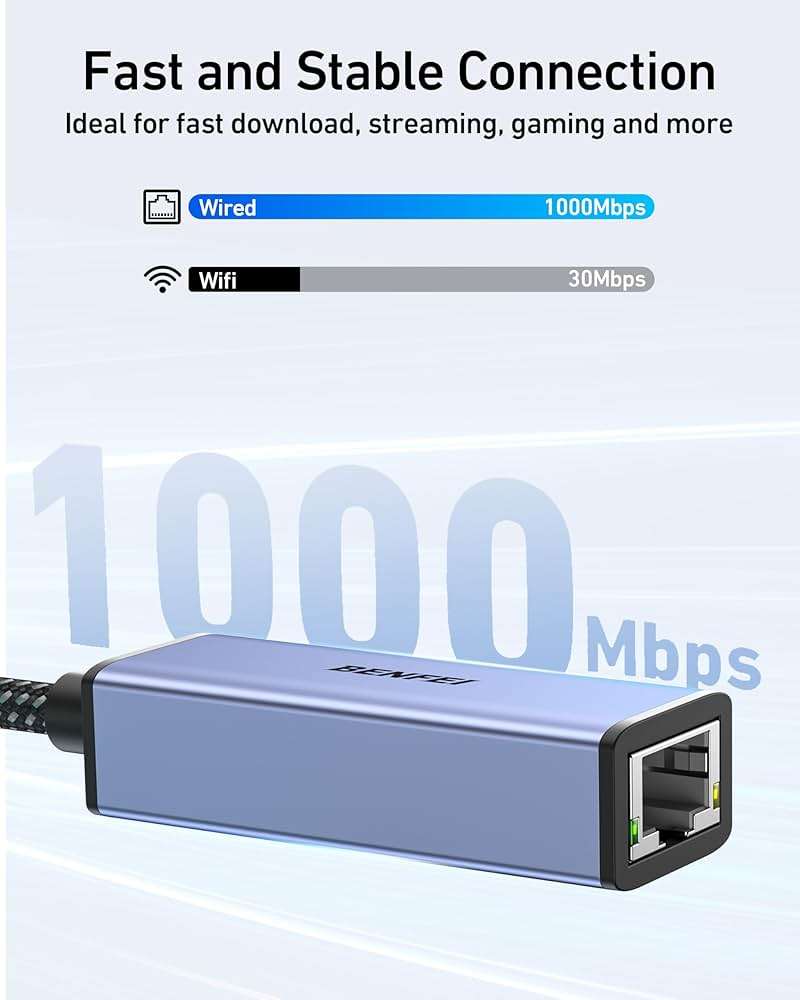 BENFEI USB 3.0 to Ethernet Adapter, USB C to RJ45 Gigabit LAN (1000Mbps) Network Adapter, Compatible with MacBook/Pro/Air, Surface Pro, Windows 11/10/8/7, Mac OS [Aluminium Shell&Nylon Cable] - Image 5