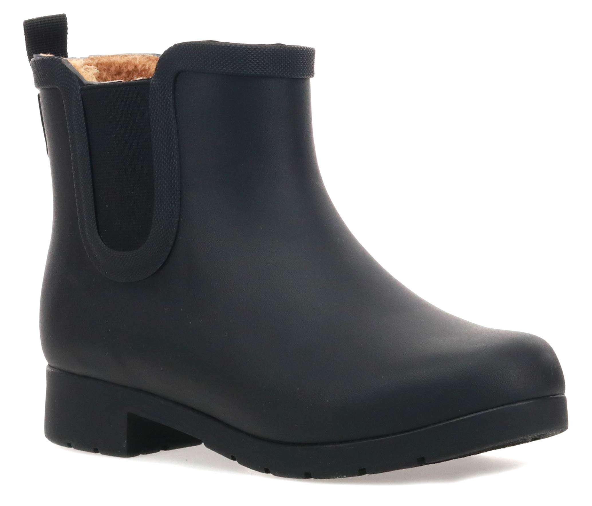 Chooka Women’s Waterproof Chelsea Bootie – Plush Lined, Slip-On Rain Ankle Boots - Image 1