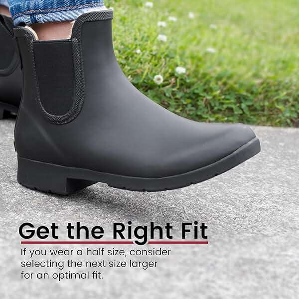 Chooka Women’s Waterproof Chelsea Bootie – Plush Lined, Slip-On Rain Ankle Boots - Image 4