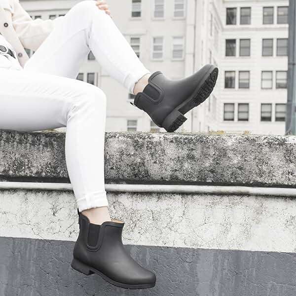 Chooka Women’s Waterproof Chelsea Bootie – Plush Lined, Slip-On Rain Ankle Boots - Image 6