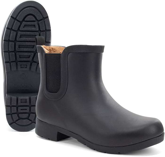 Chooka Women’s Waterproof Chelsea Bootie – Plush Lined, Slip-On Rain Ankle Boots - Image 7