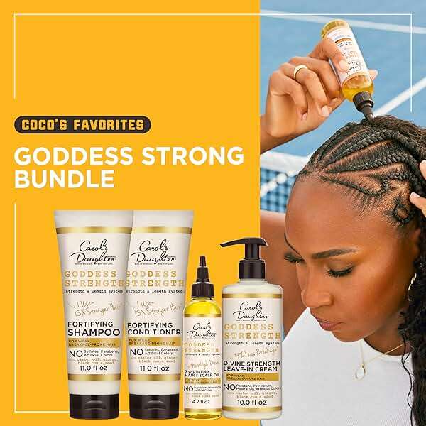 Carol's Daughter Goddess Strong Bundle: Hair Care Kit with Shampoo, Conditioner, Leave-In Treatment and Scalp Oil, 4 Items - Image 4