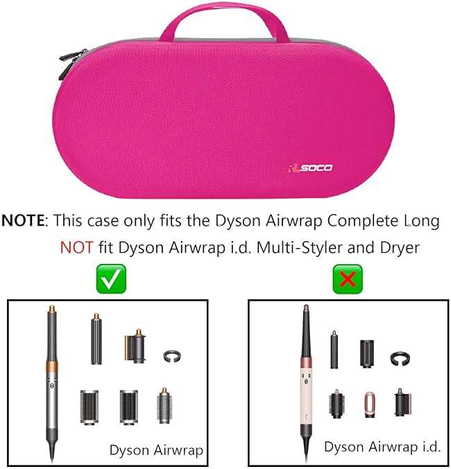 RLSOCO Travel Case for Dyson Airwrap Complete Long/Complete Styler HS08 HS05 HS01,NOT for Dyson Airwrap i.d. - Fits 4pcs Long Barrels or Short Barrels - Pink (Case Only,Hair Styler is not Included) - Image 5