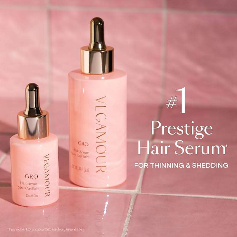 VEGAMOUR GRO Hair Serum for Hair Thinning & Shedding, Thicker Fuller Looking Hair In As Soon As 90 Days, Non Oily, Bergamot Scent, Vegan & Cruelty Free - Image 4