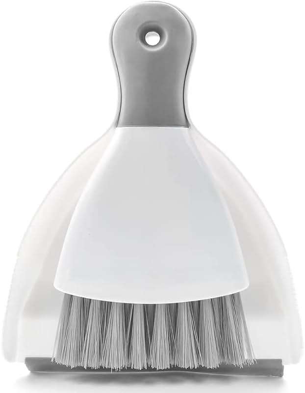 Dust pan Broom Brush Dustpan - Dustpan and Brush Set,Mini dust Pans with Brush,Dust Pan and Brush Set for Table, Key Board, Cat, Dog and Other Pets, Dust Pan Brush Nesting Tiny Cleaning Broom（Gray） - Image 1