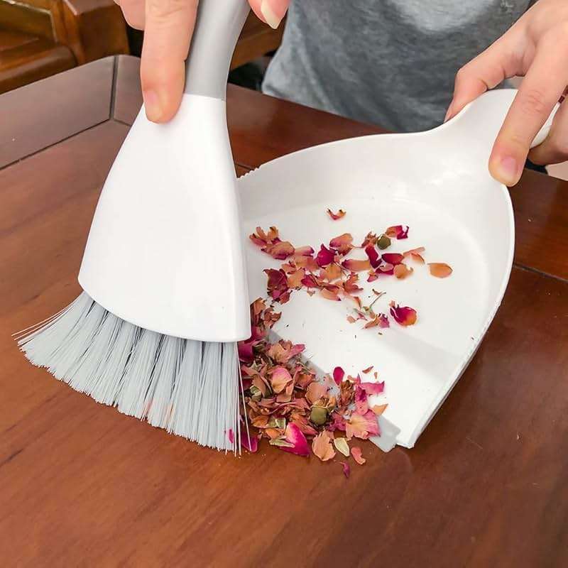 Dust pan Broom Brush Dustpan - Dustpan and Brush Set,Mini dust Pans with Brush,Dust Pan and Brush Set for Table, Key Board, Cat, Dog and Other Pets, Dust Pan Brush Nesting Tiny Cleaning Broom（Gray） - Image 2
