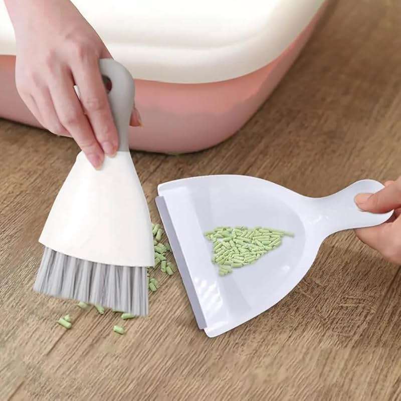 Dust pan Broom Brush Dustpan - Dustpan and Brush Set,Mini dust Pans with Brush,Dust Pan and Brush Set for Table, Key Board, Cat, Dog and Other Pets, Dust Pan Brush Nesting Tiny Cleaning Broom（Gray） - Image 6