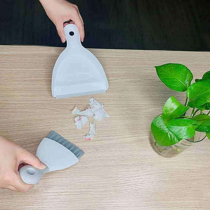 Dust pan Broom Brush Dustpan - Dustpan and Brush Set,Mini dust Pans with Brush,Dust Pan and Brush Set for Table, Key Board, Cat, Dog and Other Pets, Dust Pan Brush Nesting Tiny Cleaning Broom（Gray） - Image 7