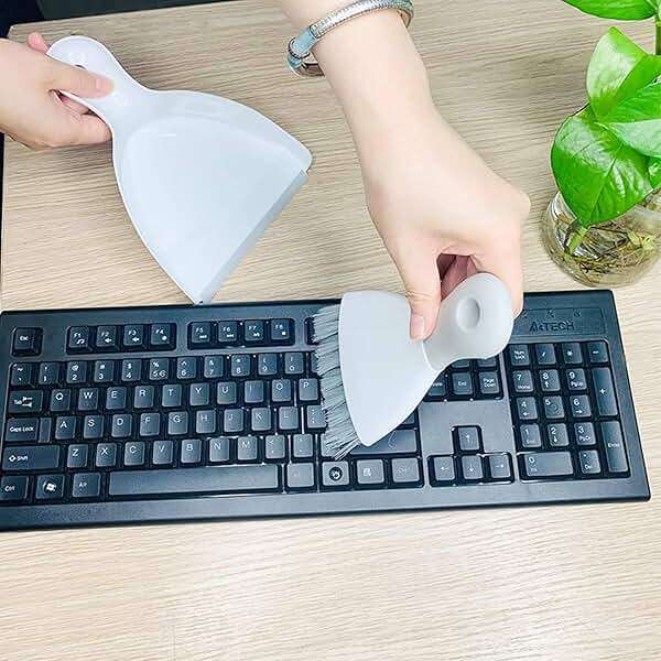 Dust pan Broom Brush Dustpan - Dustpan and Brush Set,Mini dust Pans with Brush,Dust Pan and Brush Set for Table, Key Board, Cat, Dog and Other Pets, Dust Pan Brush Nesting Tiny Cleaning Broom（Gray） - Image 8