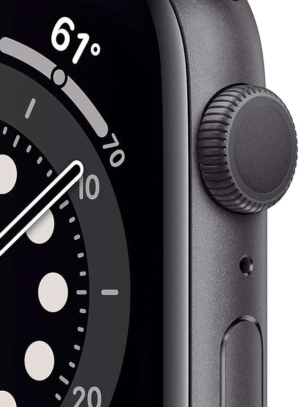 Apple Watch Series 6 (GPS, 44mm) - Space Gray Aluminum Case with Black Sport Band (Renewed) - Image 2