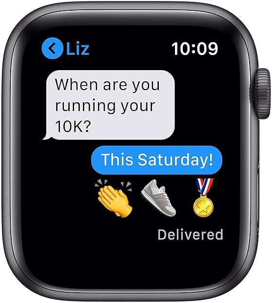 Apple Watch Series 6 (GPS, 44mm) - Space Gray Aluminum Case with Black Sport Band (Renewed) - Image 5