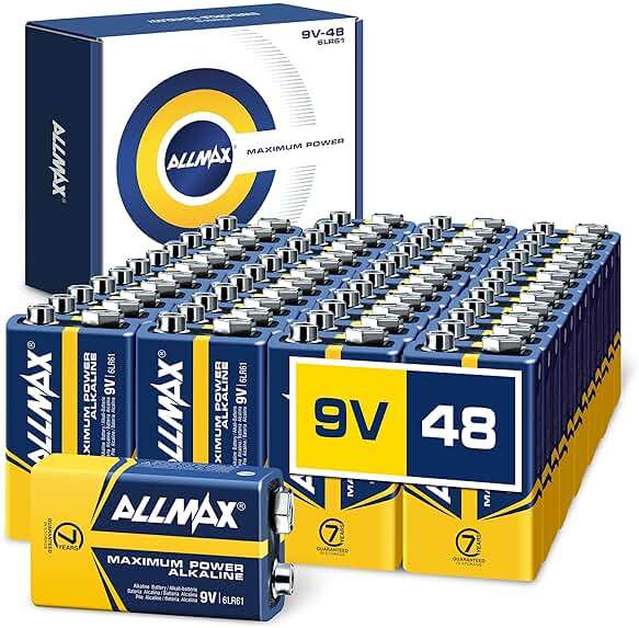 Allmax 9V Maximum Power Alkaline Batteries (48 Count) – Ultra Long-Lasting, Leakproof Design, 7-Year Shelf Life, Maximum Performance (9 Volt) - Image 1