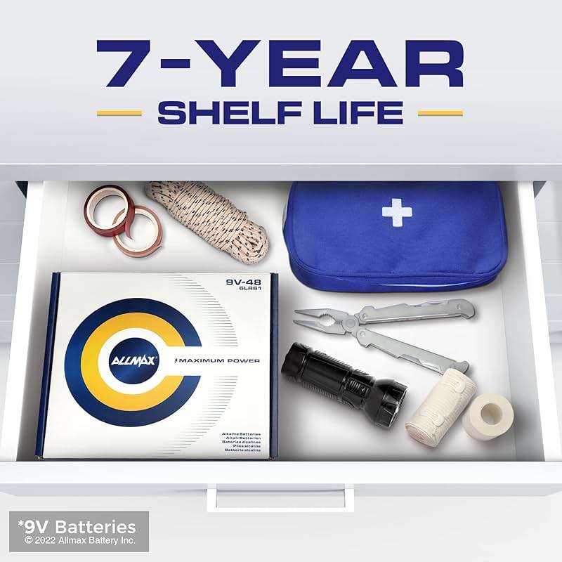 Allmax 9V Maximum Power Alkaline Batteries (48 Count) – Ultra Long-Lasting, Leakproof Design, 7-Year Shelf Life, Maximum Performance (9 Volt) - Image 5