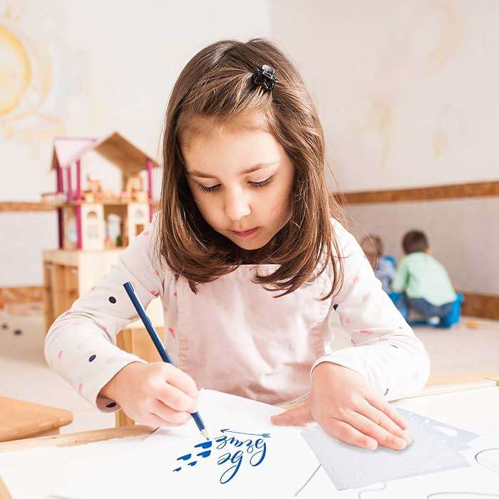 Zonon 16 Pcs Inspirational Word Stencil 7.87 Inch Motivational Quote Reusable Polyester Film Template Stencils with Open Ring for Back to School Students Crafts Painting on Wood, Drawing Wall - Image 6
