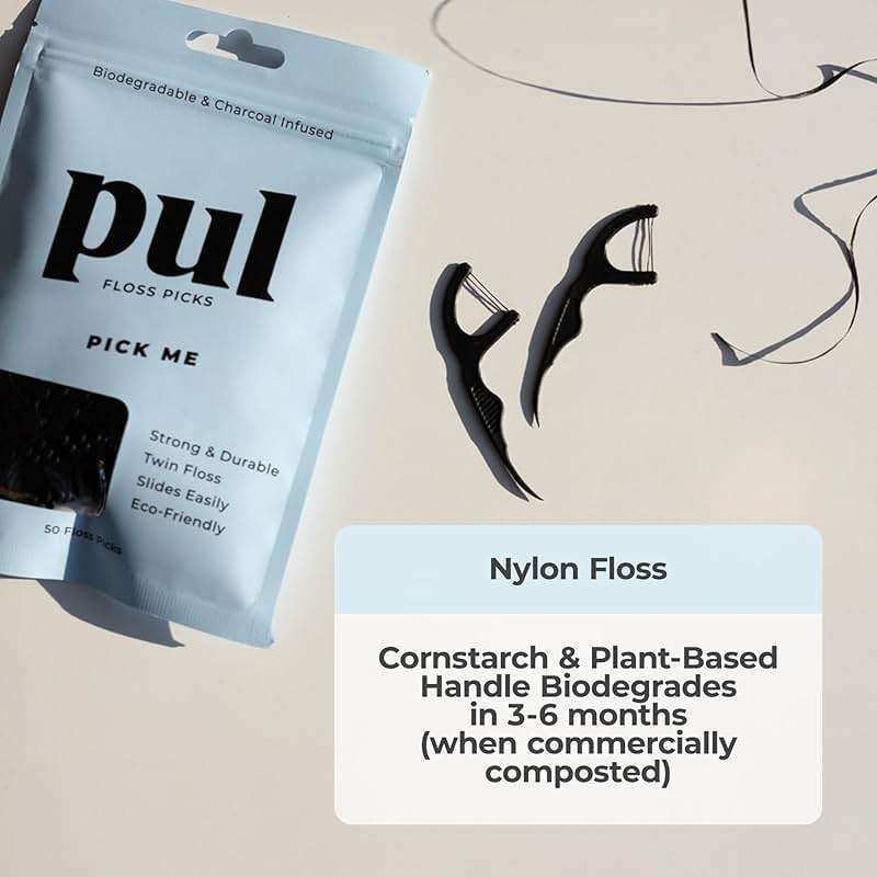 PUL Mint Dental Floss Picks – Biodegradable Floss Sticks with Shred-Resistant Teeth Floss, Fluoride Free Dental Flossers for Adults & Kids, Minty Fresh Dental Floss Picks – 50 Count - Image 5