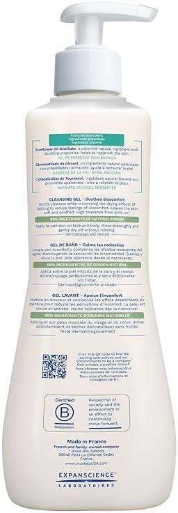 Mustela Stelatopia Eczema-Prone Skin Cleansing Gel - Baby Face & Body Wash with Natural Avocado & Sunflower Oil - Fragrance-Free & Tear Free - Image 3