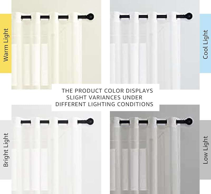 NICETOWN White Sheer Linen Curtains for Living Room 84 inch Length 2 Panels Set, Grommet Semi Sheer Privacy with Light Filtering Flax Window Treatments for Bedroom, W52 x L84 - Image 2