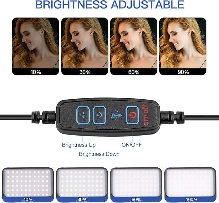 UBeesize LED Video Light Kit, 2Pcs Dimmable Continuous Portable Photography Lighting with Adjustable Tripod Stand & 5 Color Filters for Tabletop/Low-Angle Shooting, for Zoom, Game Streaming, YouTube - Image 4