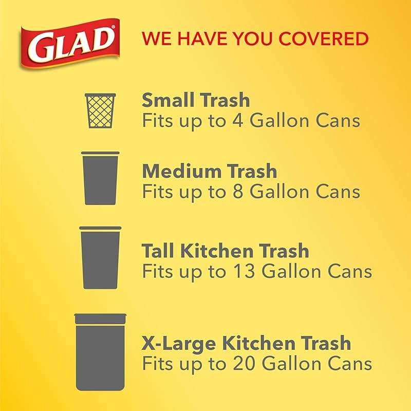 Glad Drawstring Trash Bags with Clorox, 4 Gal, Lemon Fresh Bleach, 80 Ct, 30 Pack (Package May Vary) - Image 6