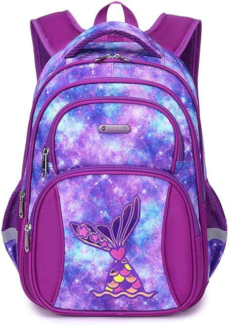 Cusangel Kids Backpack for Girls Preschool Elementary Kindergarten Mermaid School Bag 15.6″ Multifunctional Cute Large Capacity - Image 1