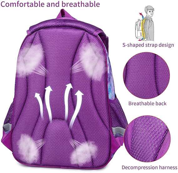 Cusangel Kids Backpack for Girls Preschool Elementary Kindergarten Mermaid School Bag 15.6″ Multifunctional Cute Large Capacity - Image 6