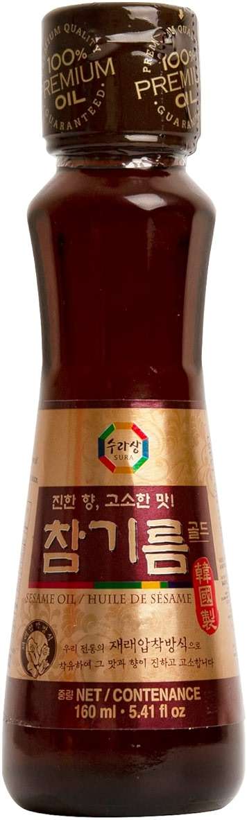 Surasang Korean Toasted Sesame Oil – Premium Roasted Sesame Seed Oil for Cooking | Nutty, Fragrant & Authentic Cham-gi-reum | Cold Pressed in Korea | 5.41 Fl Oz Glass Bottle - Image 1