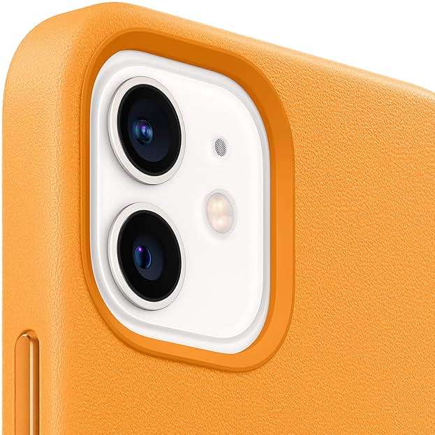 Apple iPhone 12 and iPhone 12 Pro Leather Case with Magsafe - California Poppy - Image 3
