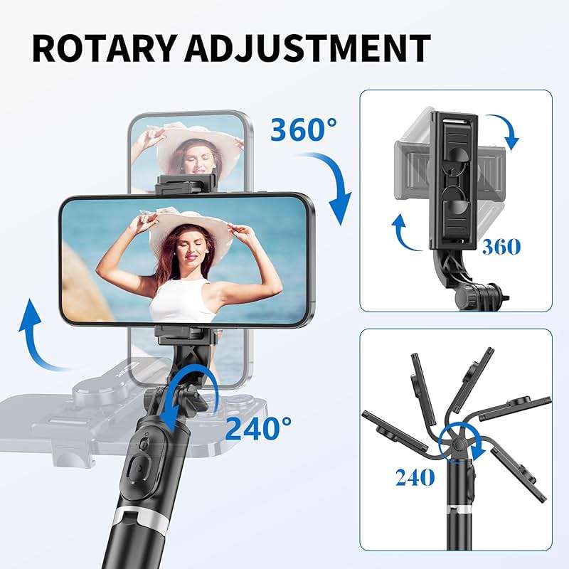 Selfie Stick Tripod, All in One Extendable & Portable iPhone Tripod Selfie Stick with Wireless Remote Compatible with iPhone 17 16 15 14 13 12 pro Xs Max, Galaxy Note10/S20/S10/OnePlus 9/9 PRO etc - Image 4