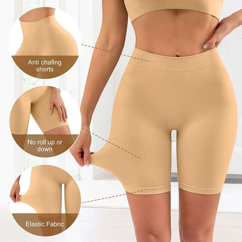 YADIFEN Slip Shorts for Under Dresses Women Seamless Anti Chafing Underwear Shaping Boyshort Smooth Thigh Biker Short Panties - Image 3