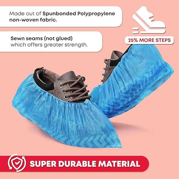 Ever Ready First Aid - Disposable Shoe Cover - 100 count (50 pairs) Hygienic Foot Booties Covers Disposable Recyclable Waterproof Shoe Booties, Fits Large Size Up to US Men's 11 & US Women's 13 - Image 3