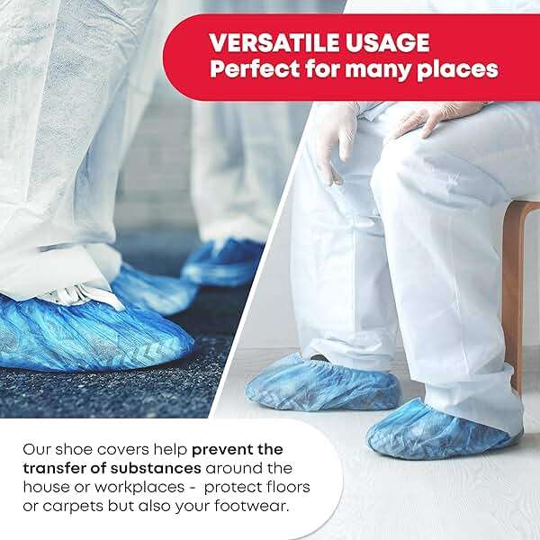 Ever Ready First Aid - Disposable Shoe Cover - 100 count (50 pairs) Hygienic Foot Booties Covers Disposable Recyclable Waterproof Shoe Booties, Fits Large Size Up to US Men's 11 & US Women's 13 - Image 5