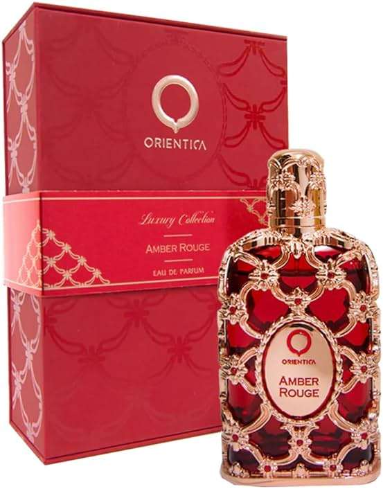 Orientica Luxury Amber Rouge Eau De Parfum 2.7oz/80ml - Notes of Amber Saffron, Jasmine & Orange - Woody, Floral Arabic Perfumes for Women & Men - Perfumes Arabes de Mujer y Hombres - Image 1