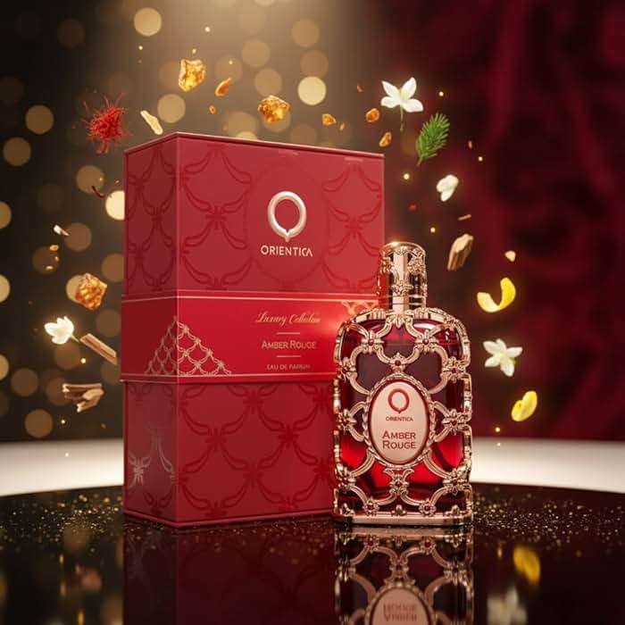 Orientica Luxury Amber Rouge Eau De Parfum 2.7oz/80ml - Notes of Amber Saffron, Jasmine & Orange - Woody, Floral Arabic Perfumes for Women & Men - Perfumes Arabes de Mujer y Hombres - Image 5