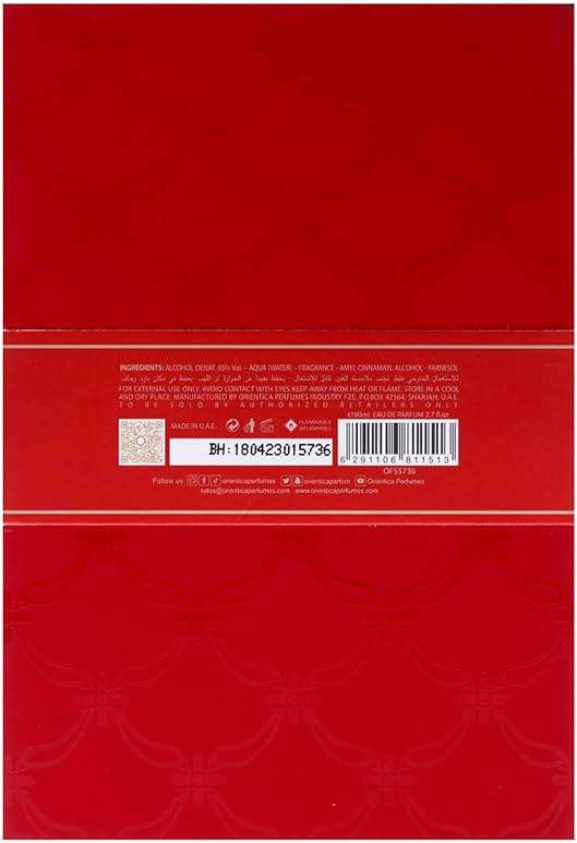 Orientica Luxury Amber Rouge Eau De Parfum 2.7oz/80ml - Notes of Amber Saffron, Jasmine & Orange - Woody, Floral Arabic Perfumes for Women & Men - Perfumes Arabes de Mujer y Hombres - Image 9