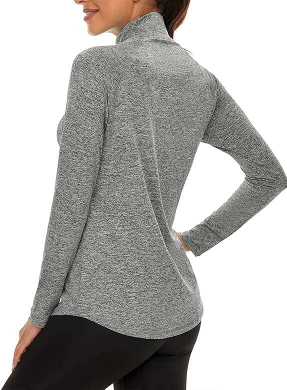 LURANEE Womens UPF 50+ Long Sleeve 1/4 Zip Pullover Athletic Hiking Running Workout Tops - Image 3