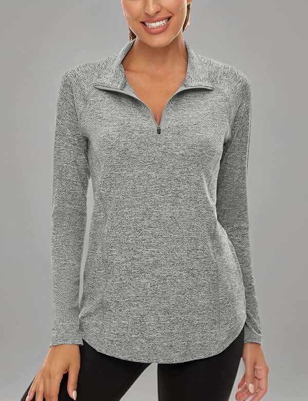 LURANEE Womens UPF 50+ Long Sleeve 1/4 Zip Pullover Athletic Hiking Running Workout Tops - Image 6