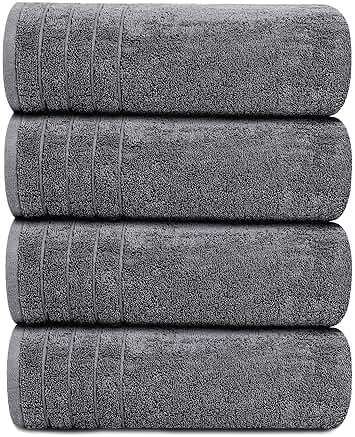 Tens Towels Pack of 4 Extra Large Bath Towels 30 x 60 Inches, 100% Cotton, Larger & Lighter Weight, Quicker to Dry, Super Soft and Absorbent, Perfect for Bathroom, Dark Grey - Image 7