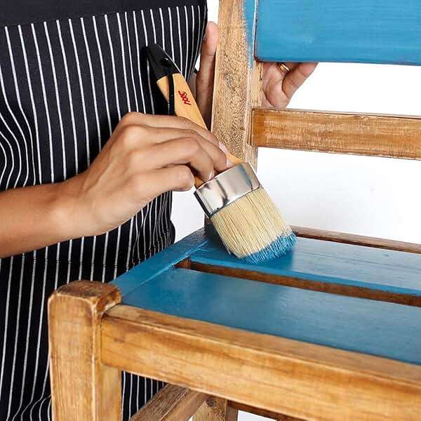 Chalk Wax Paint Brush 4PCs Set Including 3 Small for Furniture Painting and 1 Large Bristle Paint Brushes Set Compatible with Annie Sloan Paint, Fusion Mineral Paint - Image 2